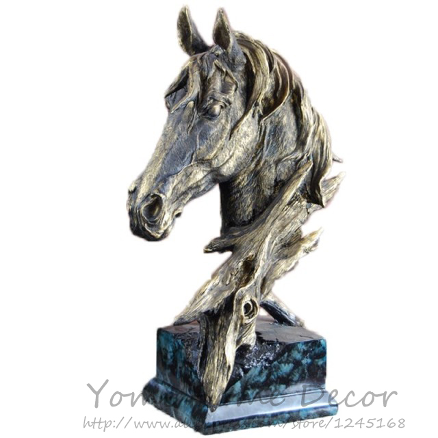 resin horse head statue