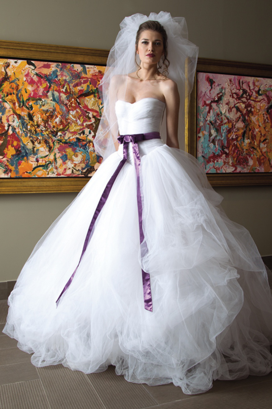 White And Purple Wedding Dress