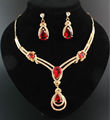 Free shipping top quality fashion ruby hot selling jewelry set stylish wedding party jewelry sets