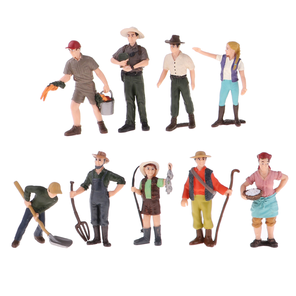 9 Pieces HO Scale Tiny People Model 