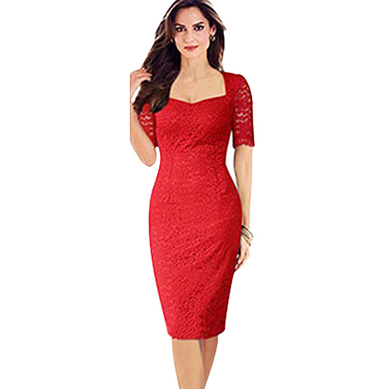 Summer Vestidos De Festa Plus Size Red Lace Dress 2016 Women Short