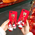 Red Christmas Gift Santa Claus Snowman Girl Bell Case New Year Animals Fruits Case Cover For