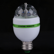 E27 3W multi color auto Rotating RGB LED Bulb Stage Light Xmas Party Lamp Disco NVP