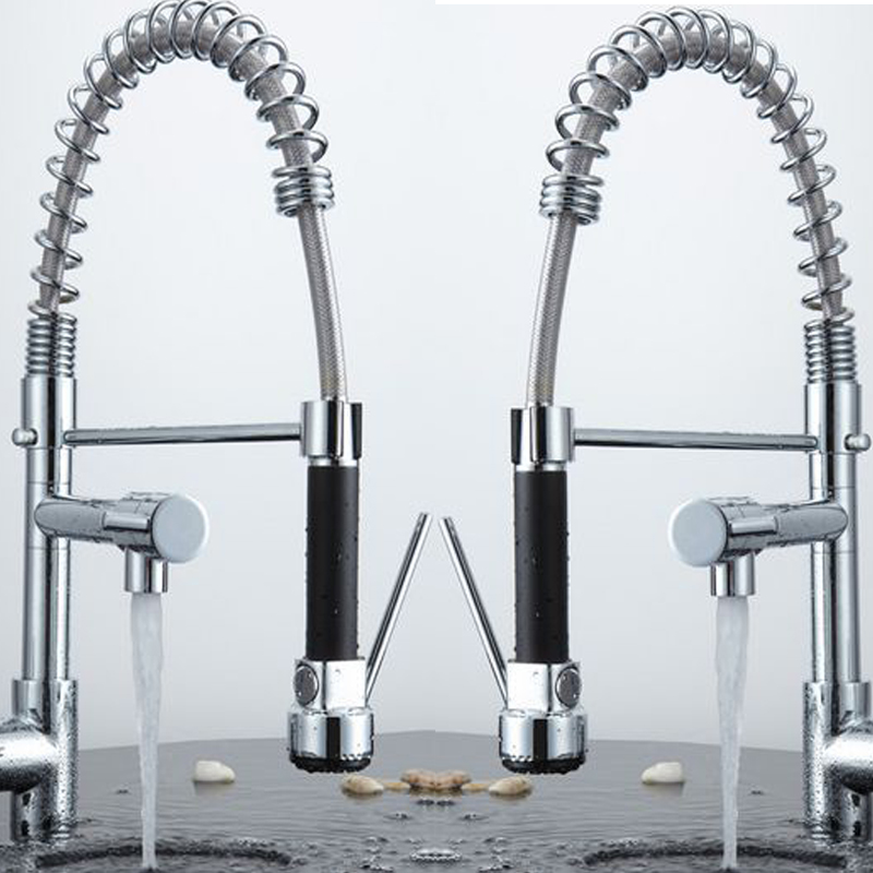 New  Pull Out kitchen  Faucet Chrome Water Power  kitchen Sink Mixer Tap single Handle basin faucet(DHL) CH-8802
