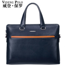 VIDENG POLO Мужская сумка из натуральной кожи от известного бренда для руководителя. Классический и роскошный стиль, суперзащита от влаги. Большой портфель, распродажа.