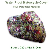 Size L 220 x 95x 110cm Motorcycle Covering Waterproof Scooter Cover UV resistant Heavy Racing Bike Outdoor Cover Camouflage D10
