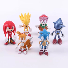 6Pcs set Sonic the Hedgehog action font b figure b font toys 6cm PVC Sonic model