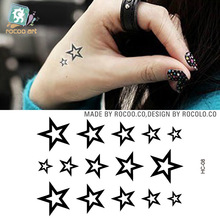New Fashion Simulation Tattoo Men And Women Waterproof Fake Tattoo Sticker Hollow Five-pointed Star Pattern Temporary Tattoo