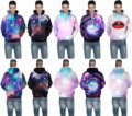 Purple Red Psychedelic Star Tracksuits Men Galaxy Whirlpool Hooded Sweatshirts Coat Jacket Autumn Full Sleeve Skateboard