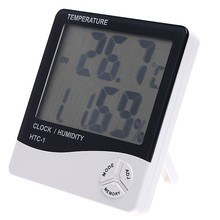 Htc-1 LCD Digital de temperatura humedad del metro del termómetro de escritorio / reloj de pared