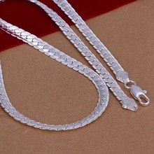 New Listing Hot selling silver plated 5MM sideways Necklace Fashion trends Jewelry Gifts