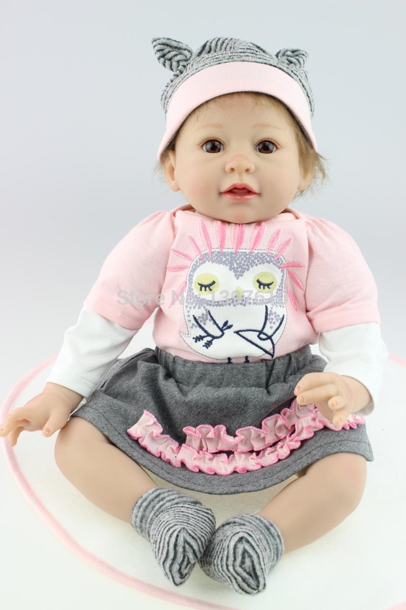 Soft 22Inch Baby Alive Doll Silicone Reborn Baby Doll Fashion Newborn Baby Doll  Simulation Love Baby Toy Reborn