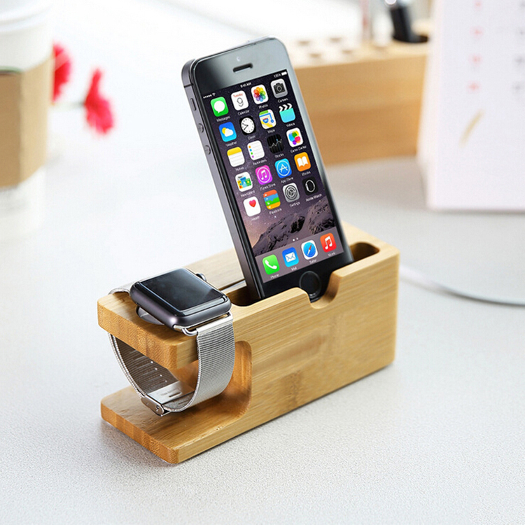 Stylish Wood Phone Stand Charging Bracket Holder for Apple iPhone 6 6S Plus 5 5S 5C