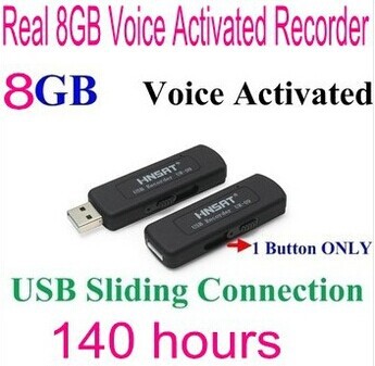 Гаджет  FreeShipping UR-09 SPY Real 8GB USB Disk Digital Audio Voice Recorder One Button Voice Activated Sliding USB dictaphone None Бытовая электроника