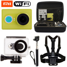 Original Xiaoyi yi Sports Camera Xiaomi WiFi Mi Action Camera 16MP 60FPS WIFI Ambarella Waterproof Smart Cam + Monopod +Case Bag
