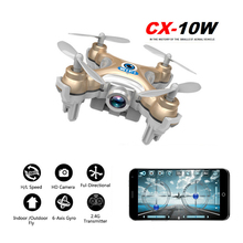 Drones CX 10W Quadrocopter Drones With Camera HD Drone Racer 4 Channels Mini Drone With Camera FPV Droner WIFI Camera