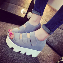 Euro Style Flatform Creepers Fish Mouth Sandals Women Shoes Peep Toe High Platform Heels Summer Sexy Internal Height Increase