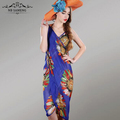 2016 Summer Bohemian Style Women Butterfly Floral Print Chiffon Beach Dress Casual Boho Vintage Sexy Dresses
