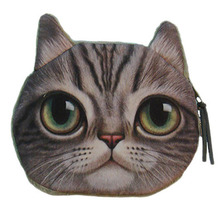 New Cute Cat Face Zipper Case Coin Purse Wallet Makeup Buggy Bag Pouch 5 Style 1pcs