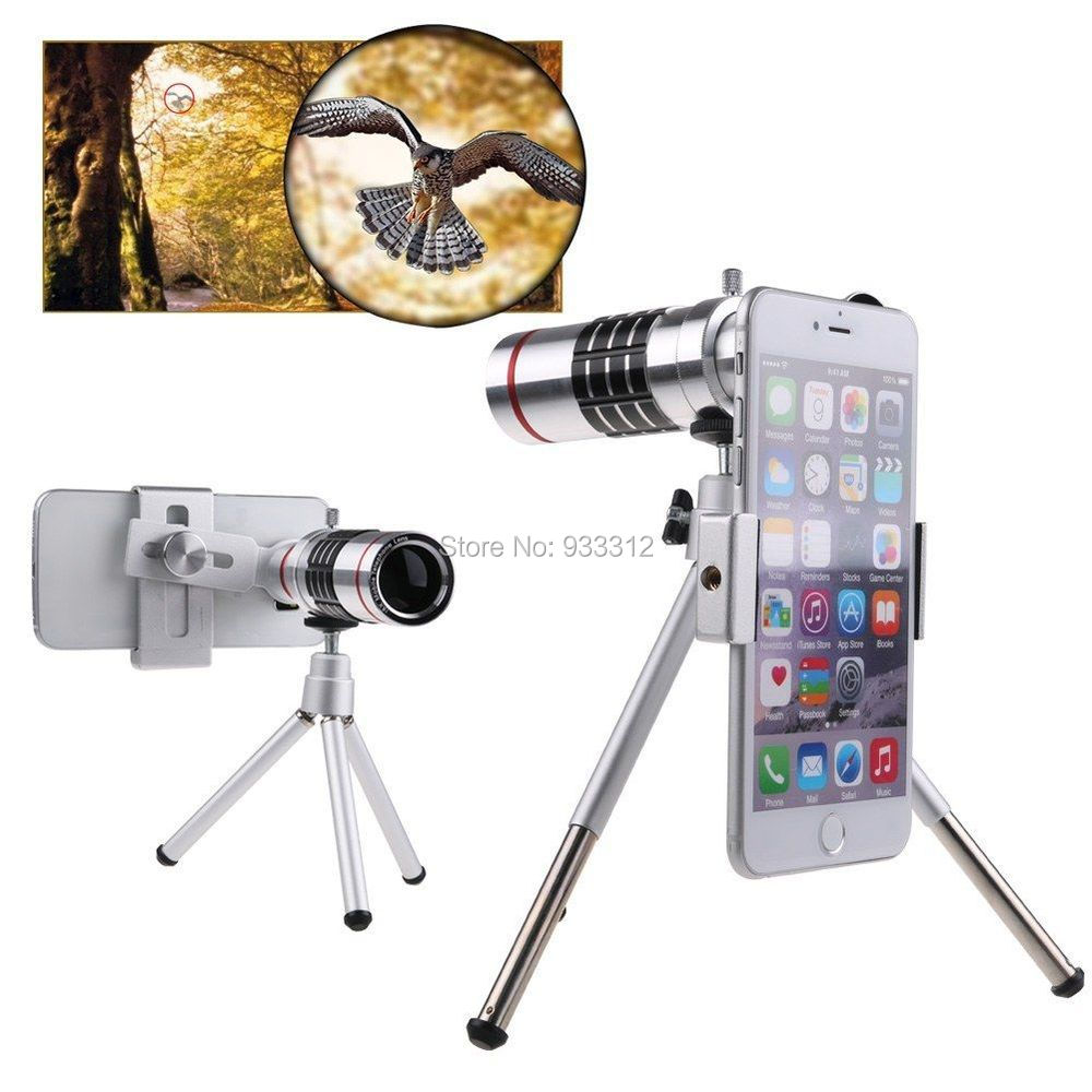 18x Optical Zoom Aluminum Telescope Camera lens + Mount Holder Tripod for Phone