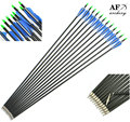 12pcs 32 Inch 82cm Spine 500 Blue White Target Practice Steel Point Archery Fiberglass Arrows for