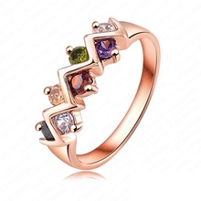 2014 New Color Ring 18K Rose Gold Platinum Plating Genuine Zircon Trendy Ring Jewelry RIC0032