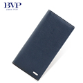 BVP Brand High End Genuine Cow leather Men s Long Wallets Solid Color with Natual Closure