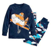 2016 Lovely kids planes pajamas set boys long sleeve spring autumn sleepwear clothing baby lovely pyjamas