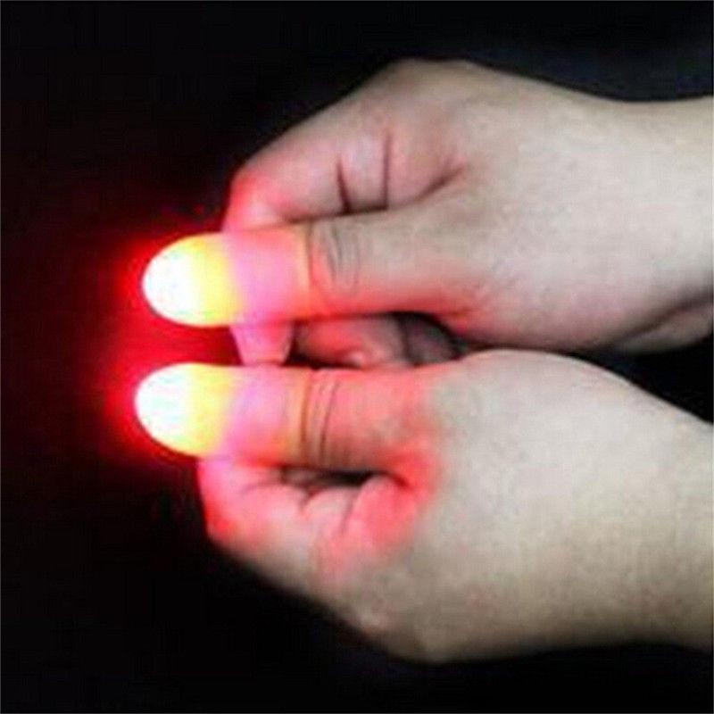 2pcs Tricks Finger Lights Fingers LED GSPG78501x2 Thumb Magic Light Up Props 