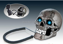 Skull Shape Telephone Creative Home Phone Black And White Antique Telephone Vintage Personality Skull Telephones Free Shipping
