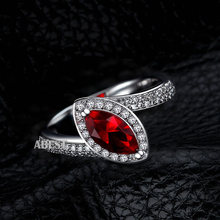 Marquise Cut Ring Red Ruby Victoria Wieck Jewelry CZ Simulated Diamond 925 Silver Wedding Band Charming