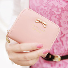 2015 Fashion Lady Coin Purse Colorful PU Leather Zip Around Women Wallets Card Holder Mini Pouch
