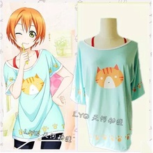 Rin Hoshizora Cosplay Costumes Anime Love Live! Free Shipping (T-Shirt + Red Sun-top)