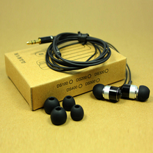 5pcs/lot mp3 headphones boxed in ear earphones stereo sound mobile phone computer mp3 earphones heatshrinked