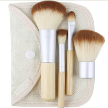 1set/4Pcs Professional Foundation Make up Soft Bamboo Brushes Makeup Brush Cosmetic Set Kit Tools Eyeshadow Blush Brush