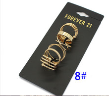Free Shipping Fashion Punk Promotion Gold Color Style 6 PIECE Gold Plated Knuckle Rings