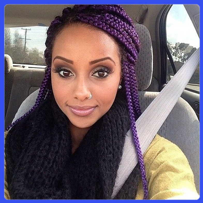 Здесь можно купить Purple braid synthetic front lace wig so beautiful and s...