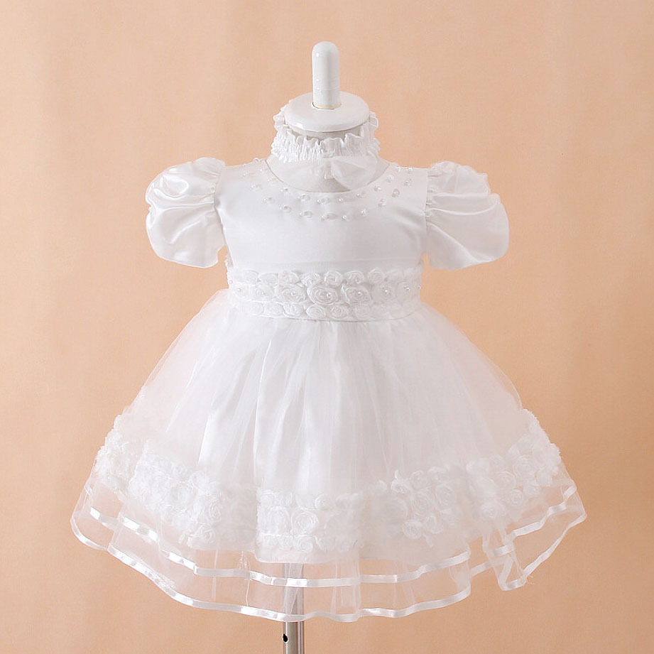 White Baby girl Christening dress Frilly and fancy baby ...