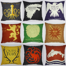 GL’S,America hot linen/cotton fabric printed cushion cover,Christmas/home/car/sofa/bed cushion decorative,game of thrones