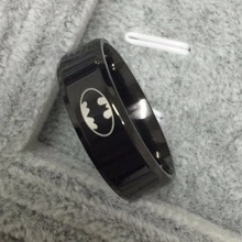 Black batman logo alliance of tungsten carbide ring wide 8mm 8g for men women high quality