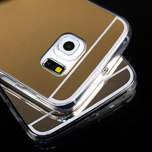 S6 S6 Edge Case Mirror Metal Aluminum Clear Silicon TPU Phone Case For Samsung Galaxy S6