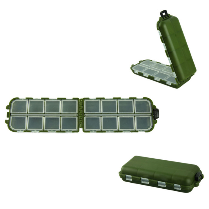 Delicate army green plastic fishing tackle box fishing hook 8 Compartments Storage Case Hot Selling