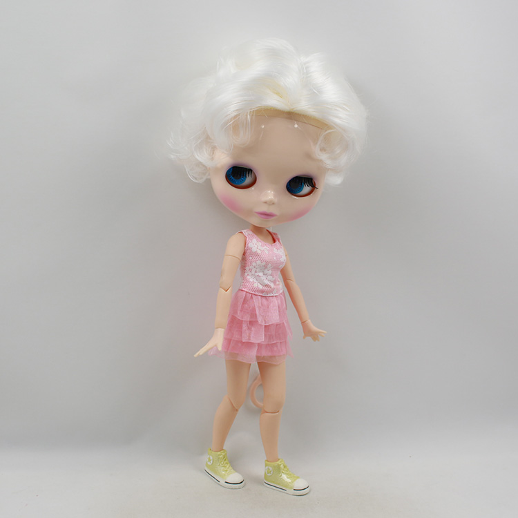 Whtie short hair Blyth doll DIY nude 30cm fashion doll bonecos colecionaveis dolls for girls gifts