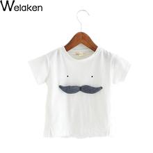 Fashion 2016 Children T Shirt Summer Short Sleeve Cotton Cute Moustache Print Kids Tops Roupas Infantis Menina Girl T-Shirt