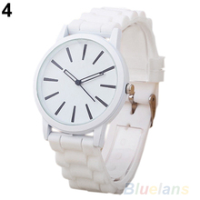 2014 New Fashion Women Hot Geneva Silicone Rubber Jelly Gel Quartz Analog Sports Wrist Watch 15E9
