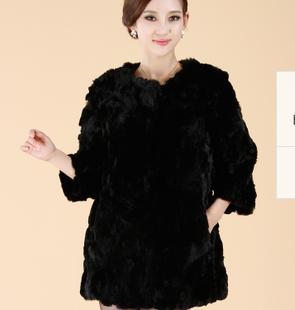 leather coat In 2013 the new real  fur couture otter rabbit hair long real  fur coat