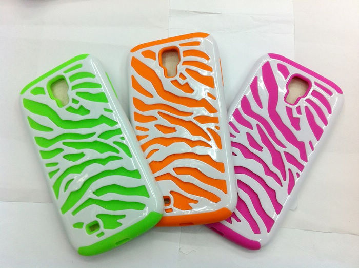 Zebra print Case 2 in 1 Fashion Cover For Samsung Galaxy S4 i9500 Colorful mobile phone cases 50pcs