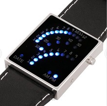 2014 New Arrival Digital Red LED Sport Wrist Watch Binary Wristwatch PU Leather Women Mens Free Shipping&Wholesales