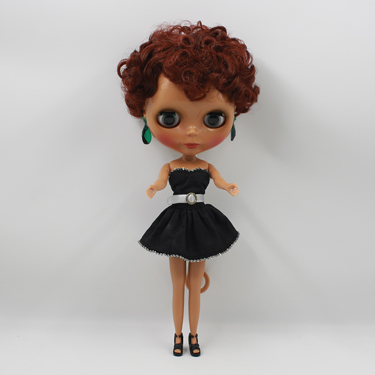 12 Fashion Dolls Mini Doll Black Blyth DIY Makeup Brown shor hair Nude Blyth Dolls For Sale
