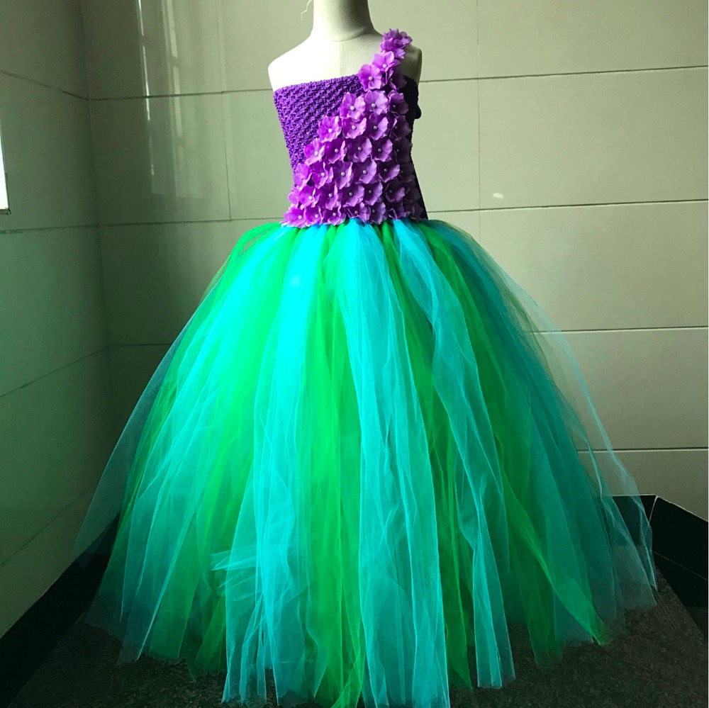 purple and green dress